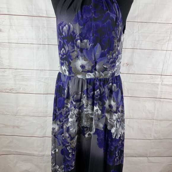 SL Fashions Dress Halter Maxi chiffon Floral Gown Wedding Party Classic Floral - Picture 9 of 16